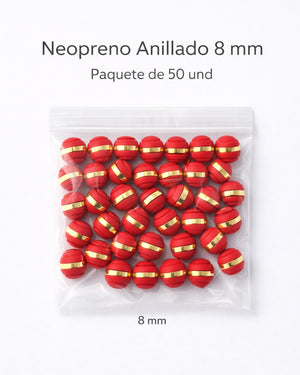 NEOPRENO ANILLADO PARA BRAZALETES – 6 MM Y 8 MM 🔴⚫ Oro laminado Luxus