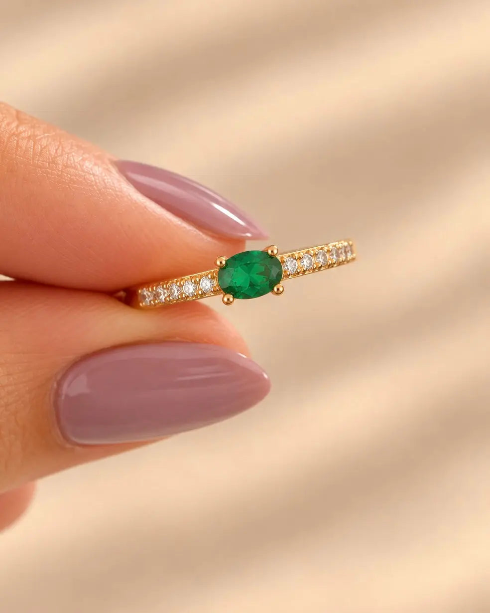 ANILLO AURA VERDE AJUSTABLE 6622