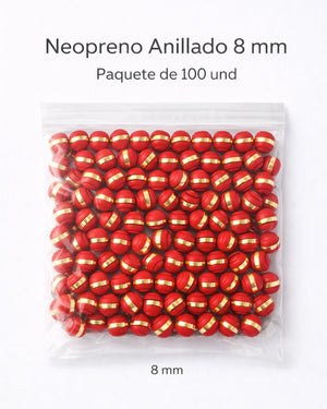 NEOPRENO ANILLADO PARA BRAZALETES – 6 MM Y 8 MM 🔴⚫ Oro laminado Luxus