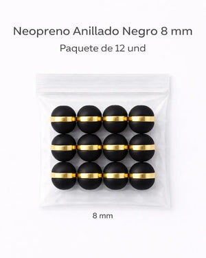 NEOPRENO ANILLADO PARA BRAZALETES – 6 MM Y 8 MM 🔴⚫ Oro laminado Luxus