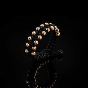ANILLO DOBLE CARRIL DIAMANTADO 3MM 6182 Oro laminado Luxus