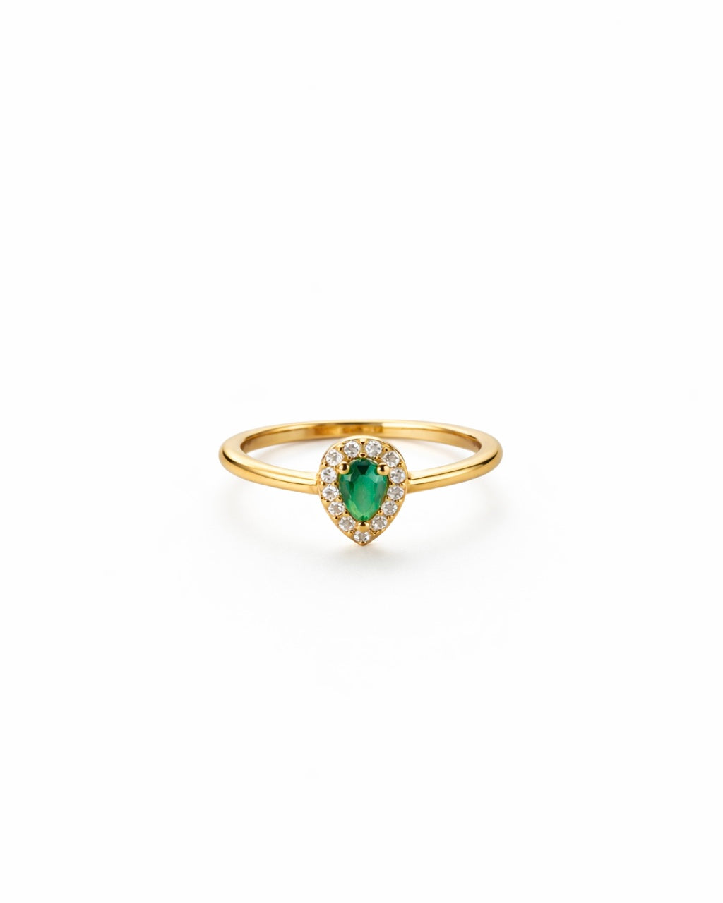 ANILLO GOTA ESMERALDA 6108 Oro laminado Luxus