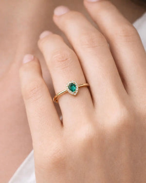 ANILLO GOTA ESMERALDA 6108 Oro laminado Luxus