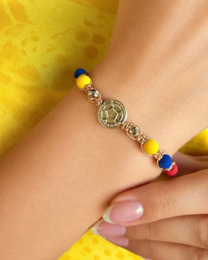 BRAZALETE COLOMBIA 5MM DIAMANTADO BEIG 6322 Oro laminado Luxus