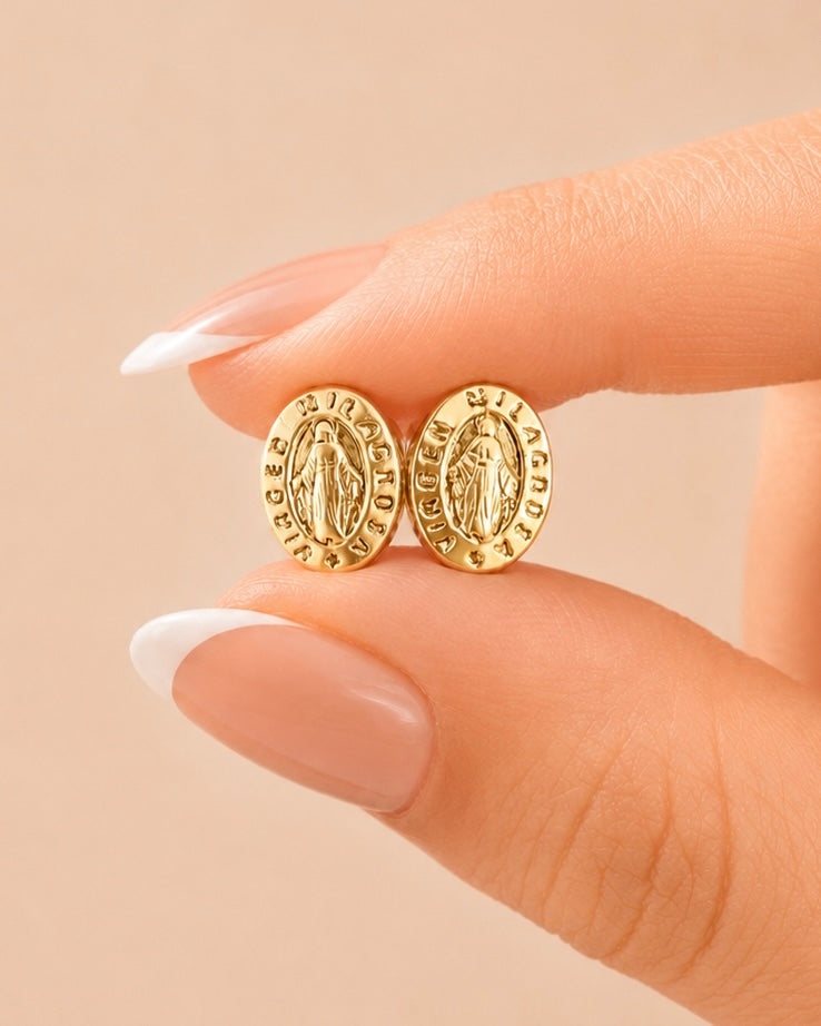 TOPO VIRGEN DE GUADALUPE CON ROSCA DE SEGURIDAD 6392 Oro laminado Luxus