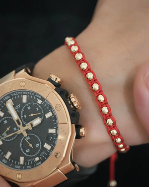 PULSERA B4MM LAMINADA DORADA TEJIDA 1383 OrolaminadoLuxus