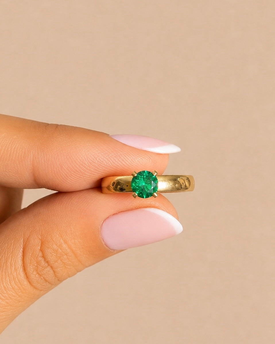ANILLO VERDE ESMERALDA 6469