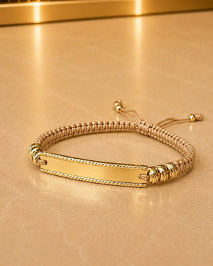BRAZALETE PLACA 3CM 4MM DIAMANTADO 6377 Oro laminado Luxus