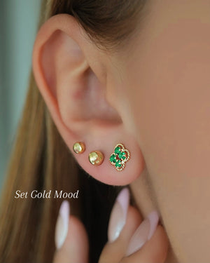 Set x3 Aretes en Oro Laminado OrolaminadoLuxus