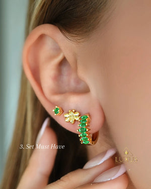Set x3 Aretes en Oro Laminado OrolaminadoLuxus