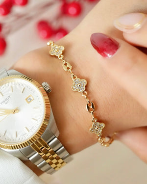 PULSERA GUCCI TREBOL 18CM OrolaminadoLuxus