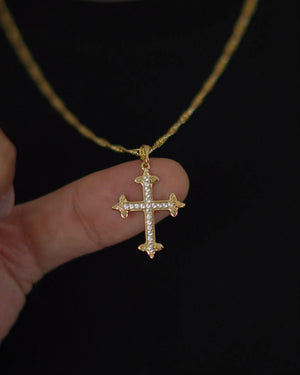 DIJE CRUZ TEMPLARIOS CRISTAL 4545 OrolaminadoLuxus