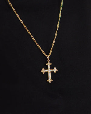DIJE CRUZ TEMPLARIOS CRISTAL 4545 OrolaminadoLuxus