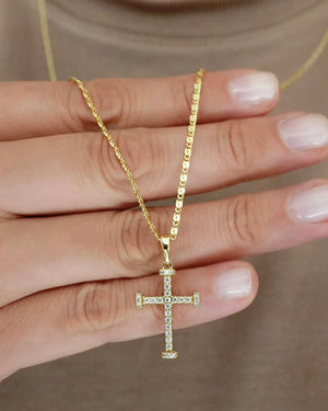 SET CRUZ SWAROVSKI Oro laminado Luxus