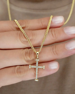 SET CRUZ SWAROVSKI Oro laminado Luxus