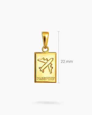 DIJE AVION PASAPORTE 15MM 6127 Oro laminado Luxus