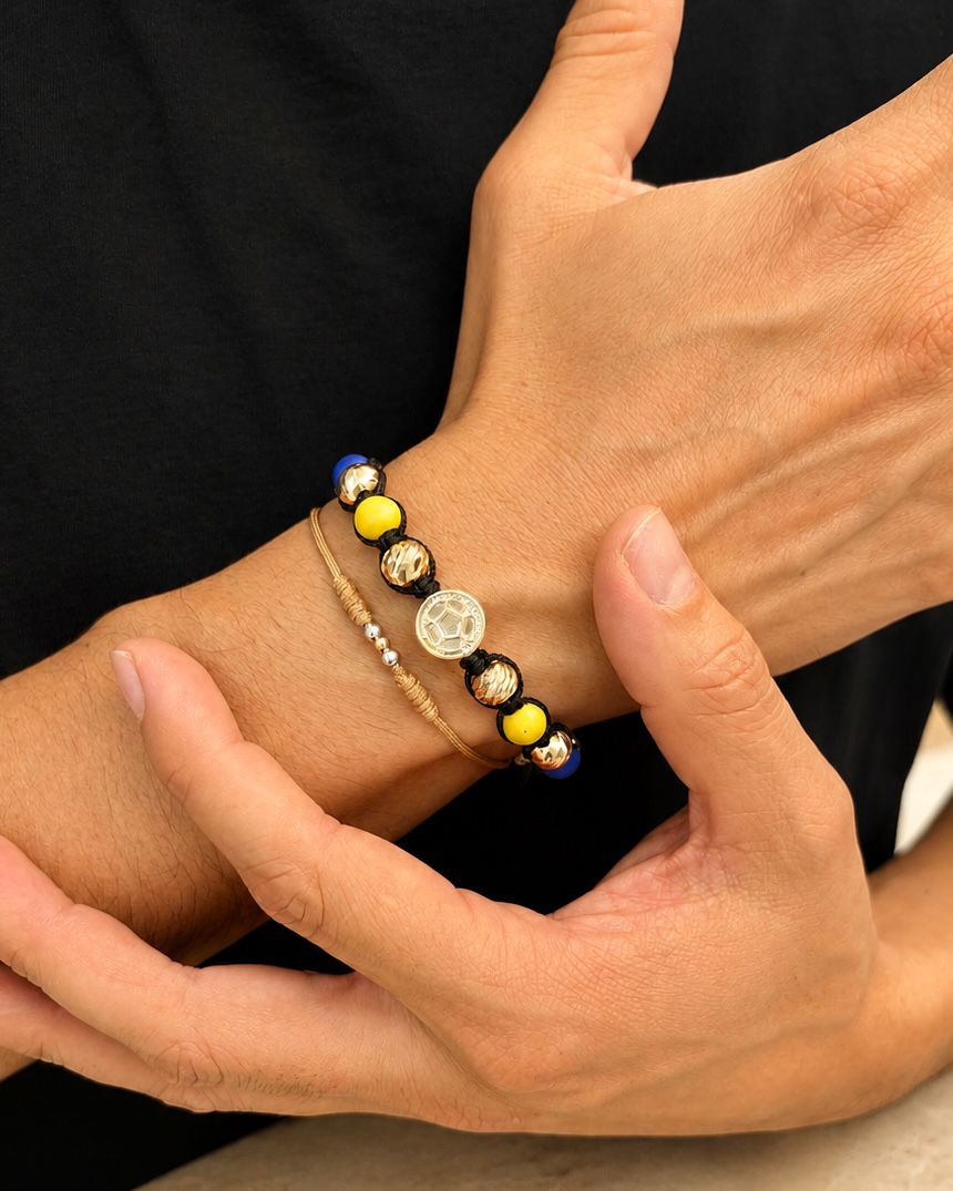 BRAZALETE SELECCION COLOMBIA 8MM 6284 Oro laminado Luxus