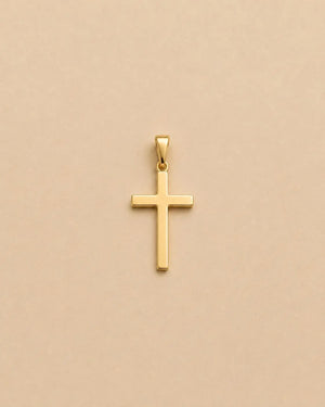 DIJE CRUZ LISA PLANA 14X24MM 6337 Oro laminado Luxus