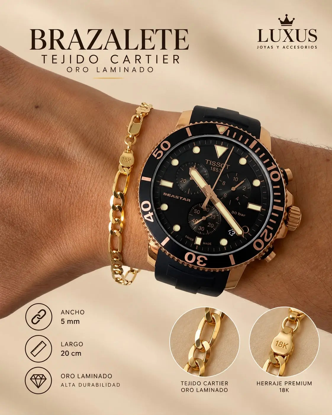 PULSERA CARTIER 5MM 20CM 6538