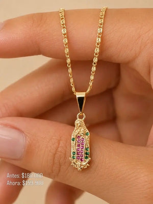 SET DAMA CADENA + DIJE Oro laminado Luxus