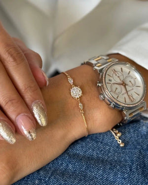 PULSERA AJUSTABLE ROSE DIAMONT ID: 3985 OrolaminadoLuxus