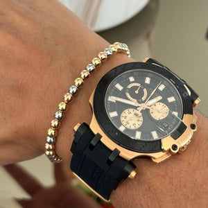 BRAZALETE CLASICO 3 OROS FULL BALINES OrolaminadoLuxus