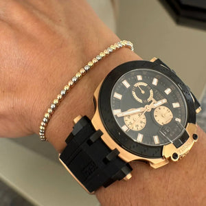 BRAZALETE CLASICO 3 OROS FULL BALINES OrolaminadoLuxus
