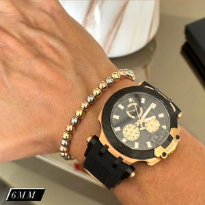 BRAZALETE CLASICO 3 OROS FULL BALINES OrolaminadoLuxus