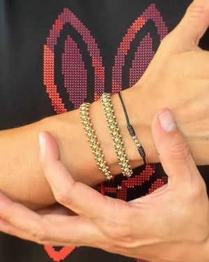BRAZALETE TEJIDO ROSITA B5MM-2.5MM 2109 OrolaminadoLuxus