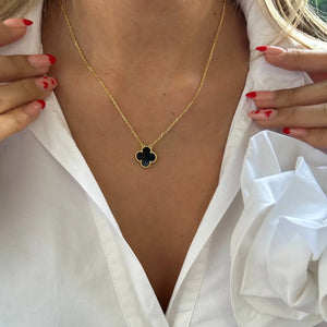 CONJUNTO FLOR TRÉBOL GOLD OrolaminadoLuxus