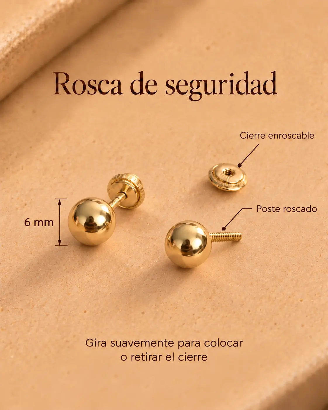 Luxus 1495 - topos balin 6 mm - rosca de seguridad