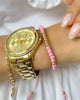 BRAZALETE NEO CINTA CENTRO B4MM ROSADO 2480 Oro laminado Luxus