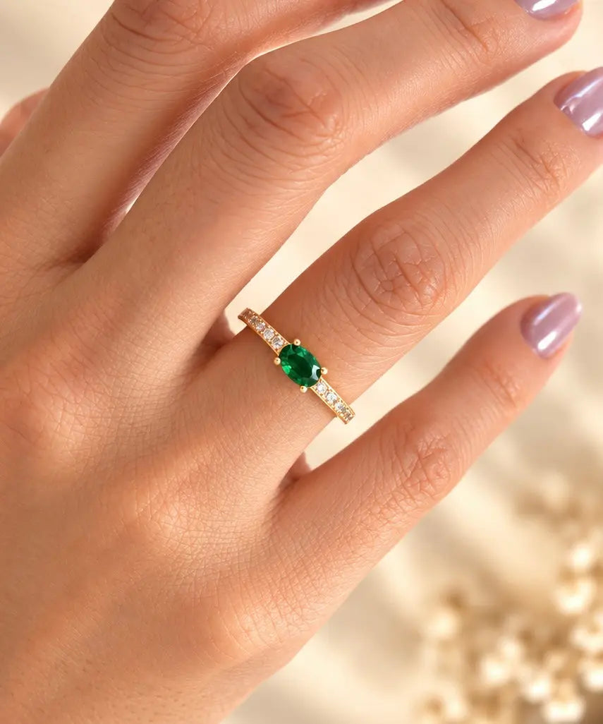 ANILLO AURA VERDE AJUSTABLE 6622