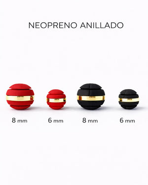 NEOPRENO ANILLADO PARA BRAZALETES – 6 MM Y 8 MM 🔴⚫ Oro laminado Luxus