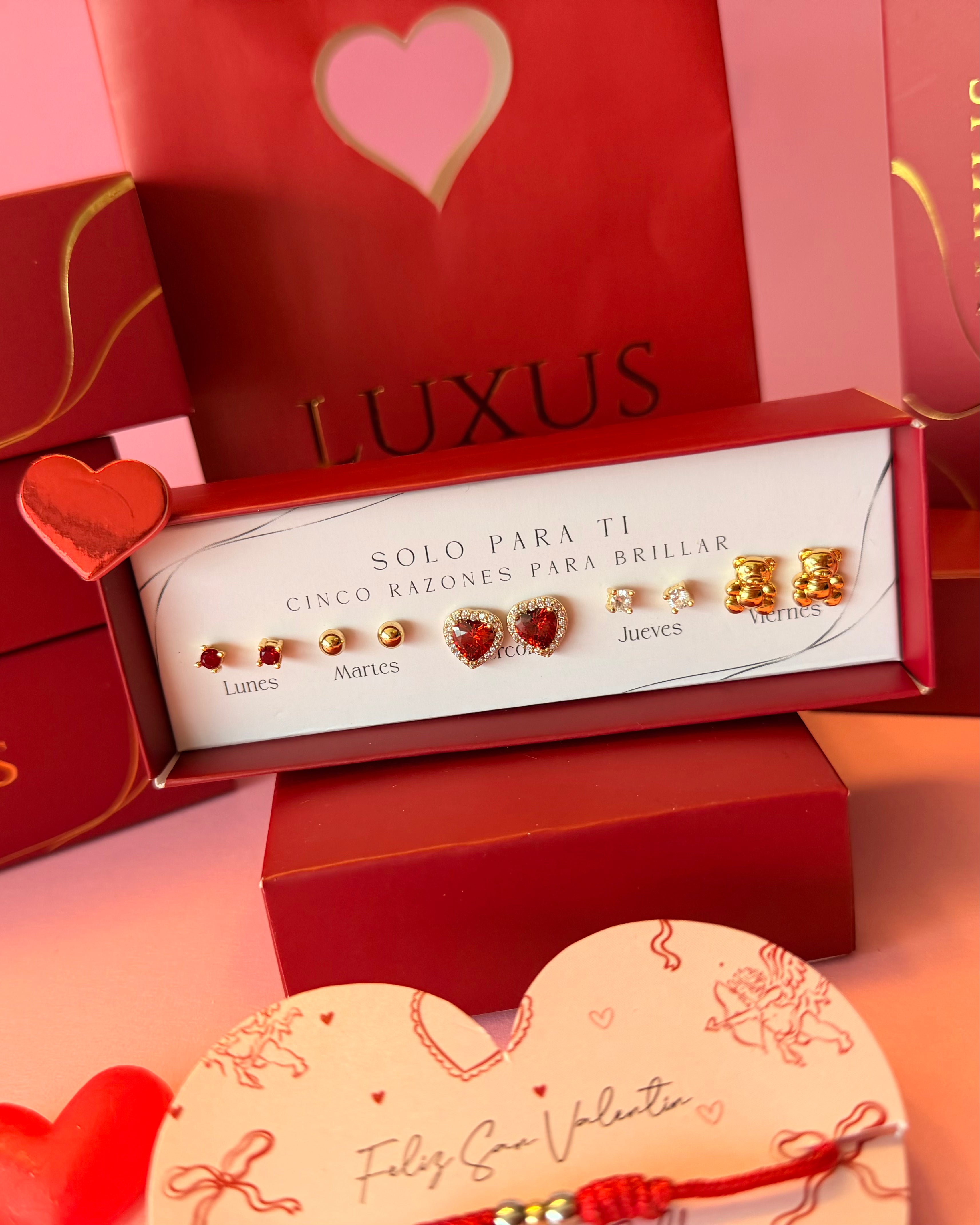 SET FELIZ SAN VALENTIN Oro laminado Luxus