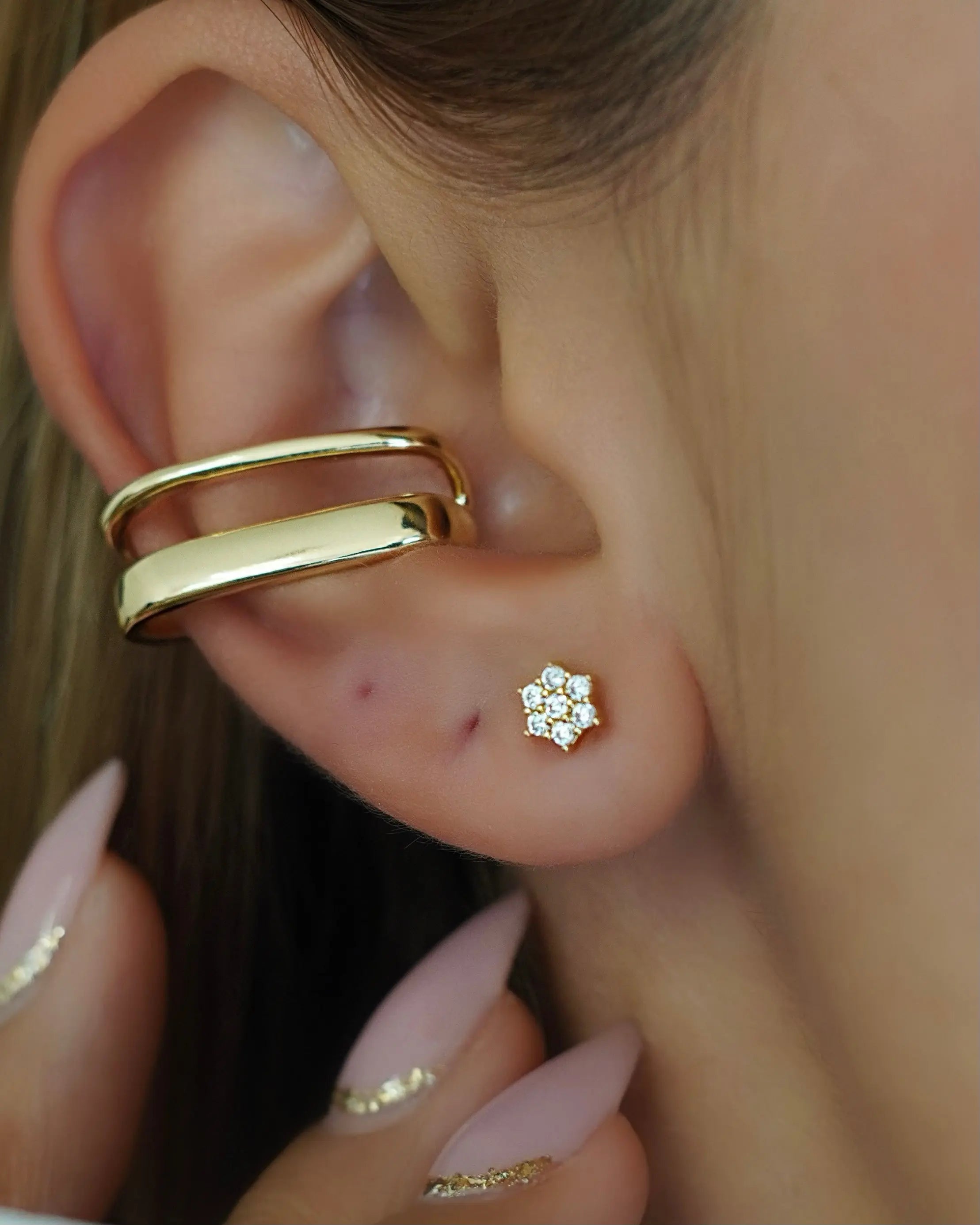 EARCUFF YISS DOBLE  4713 OrolaminadoLuxus