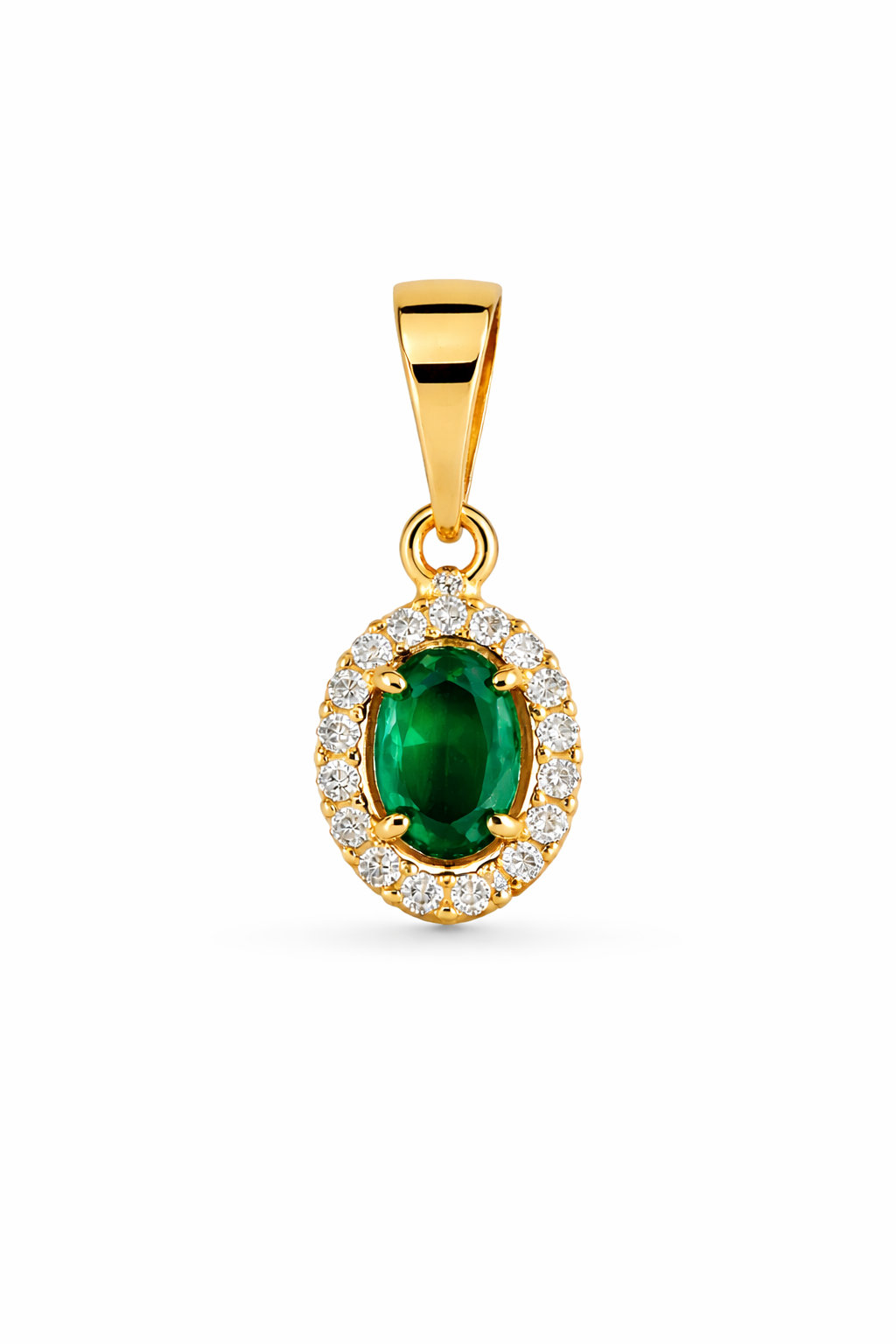 DIJE GLAMOUR VERDE ESMERALDA 6174 Oro laminado Luxus