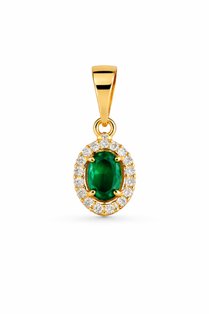 DIJE GLAMOUR VERDE ESMERALDA 6174 Oro laminado Luxus