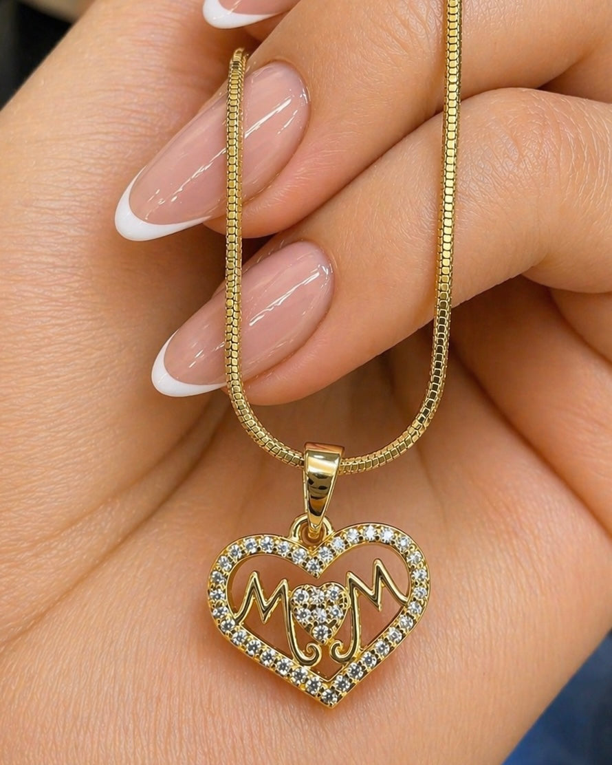DIJE CORAZÓN MOM CRISTAL 5292 OrolaminadoLuxus