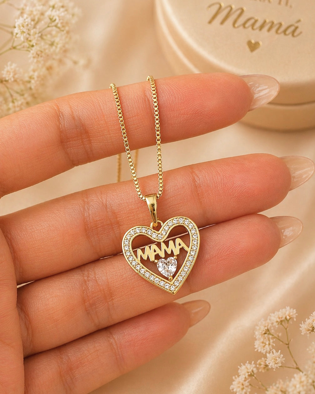 DIJE CORAZÓN DE MAMÁ 6208 Oro laminado Luxus