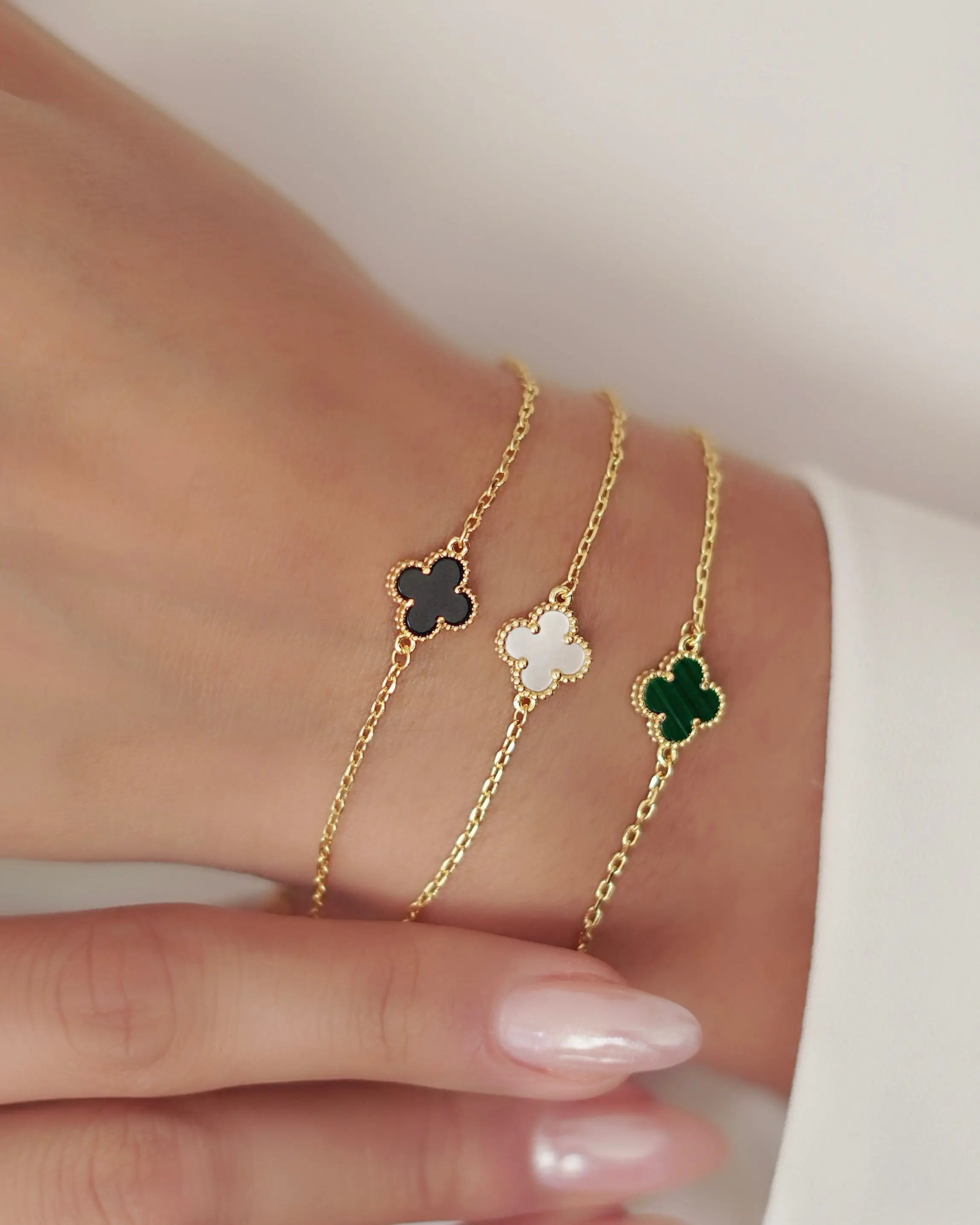 PULSERA TRÉBOL  17CM + 2 CM  4835 OrolaminadoLuxus