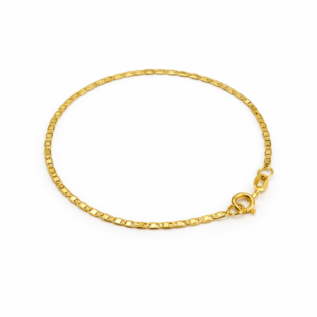 PULSERA ESCALERA PLANA 2MM 18CM 6060 Oro laminado Luxus