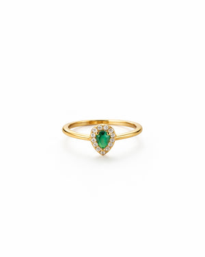 ANILLO GOTA ESMERALDA 6108 Oro laminado Luxus