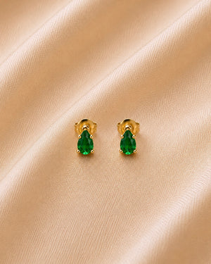 TOPO LAGRIMA VERDE ESMERALDA  6274 Oro laminado Luxus