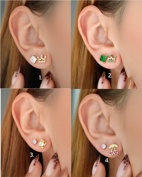 AHORRA EN SET X 2  ARETES EN ORO LAMINADO