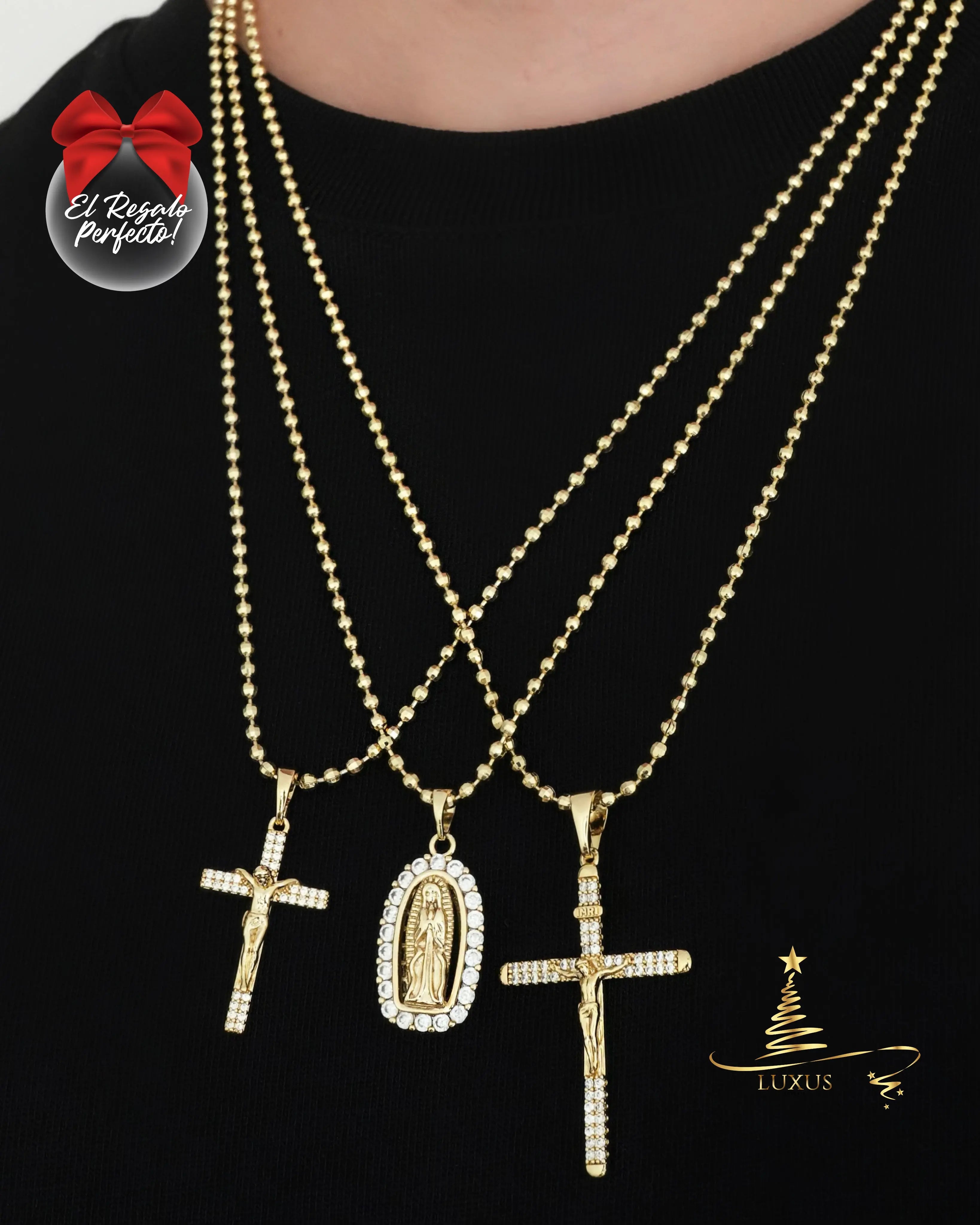 SET CADENA MILITAR 2,5 MM 60 CM MAS DIJE OrolaminadoLuxus