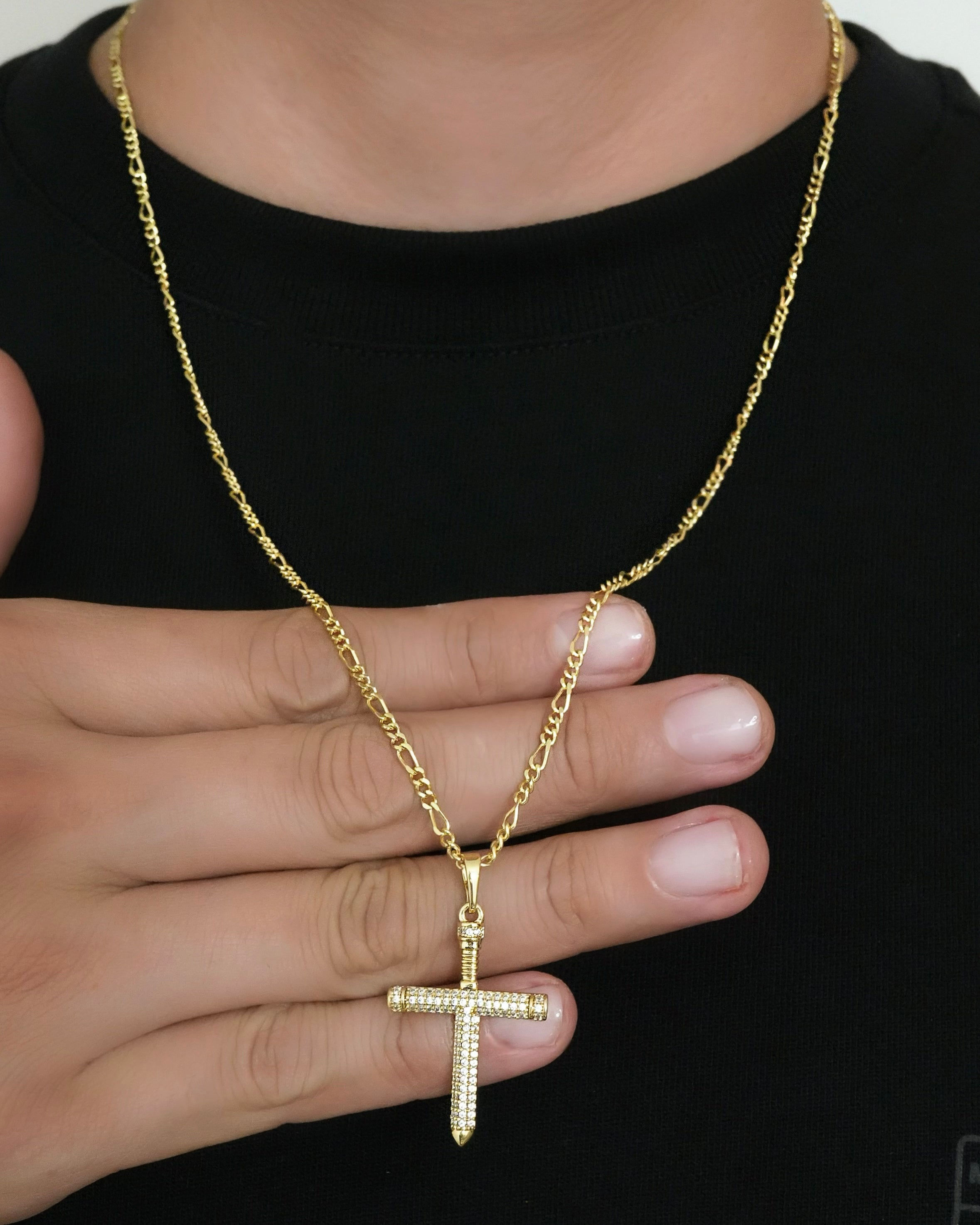 AHORRA EN SET CADENA CARTIER + DIJE CRUZ CLAVOS ID 4902