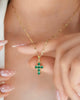 SET CADENA ESCALETA + DIJE CRUZ VERDE OrolaminadoLuxus