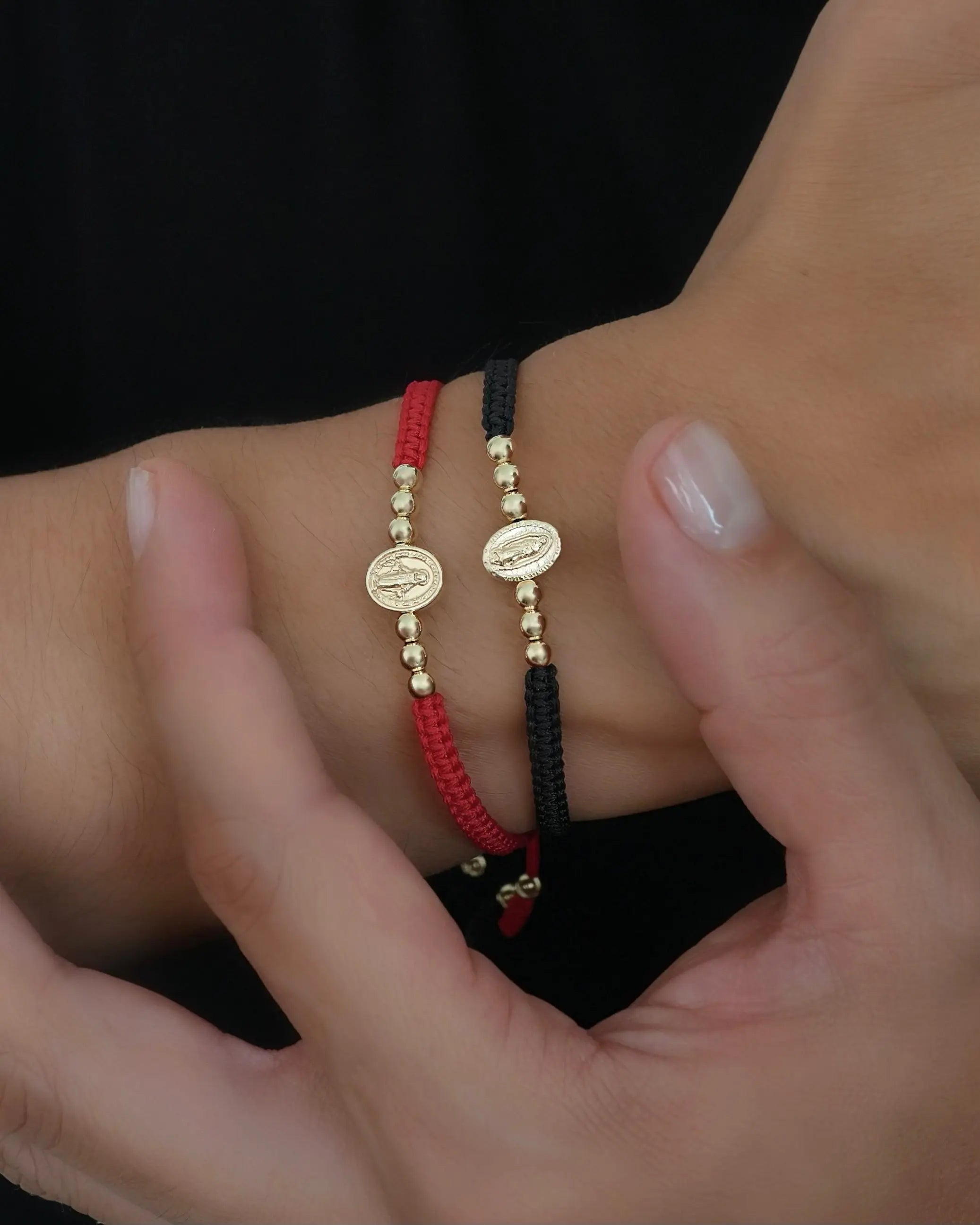 BRAZALETE 4MM MACRAME DIJE VIRGEN 4934 OrolaminadoLuxus