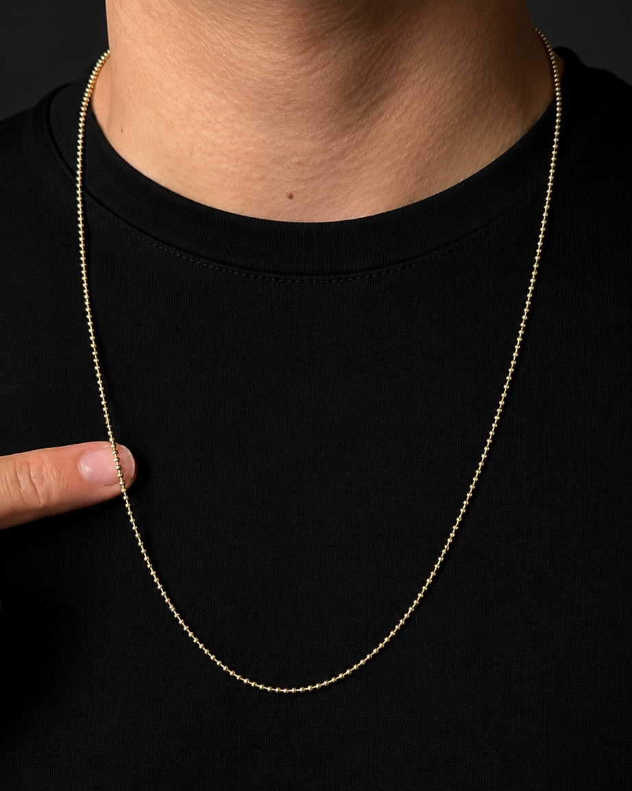 CADENA MILITAR 1.3MM 60CM  6257 Oro laminado Luxus